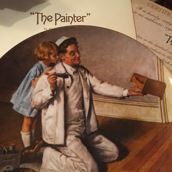 THE PAINTER Limited Edition Plate NORMAN ROCKWELL - Picture 1 of 5